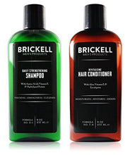 Brickell Men’s Daily Revitalizing Hair Care Routine, Mint and Tea Tree Oil Shampoo, Strength and Volume Enhancing Conditioner, Natural and Organic