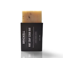 Brickell Men's Mint Soap Scrub Bar for Men, Natural and Organic Exfoliating Bar Soap Handmade with Tea Tree, Coconut and Peppermint Leaf, 4 Ounce, Scented