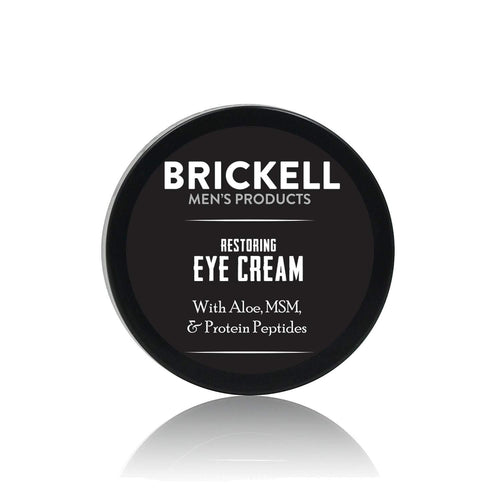 Brickell Men's Restoring Eye Cream for Men, Natural and Organic Anti Aging Eye Balm To Reduce Puffiness, Wrinkles, Dark Circles, Crows Feet and Under Eye Bags, .5 Ounce, Unscented