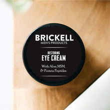 Brickell Men's Restoring Eye Cream for Men, Natural and Organic Anti Aging Eye Balm To Reduce Puffiness, Wrinkles, Dark Circles, Crows Feet and Under Eye Bags, .5 Ounce, Unscented