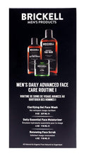 Brickell Men's Daily Advanced Face Care Routine I - Gel Facial Cleanser Wash + Face Scrub + Face Moisturizer Lotion - Natural & Organic