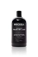 Brickell Men's Rapid Wash, Natural and Organic 3 in 1 Body Wash Gel for Men, 16 Ounce, Evergreen Scent