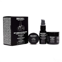 Brickell Men's Advanced Anti-Aging Routine - Night Face Cream, Vitamin C Facial Serum and Eye Cream - Natural & Organic