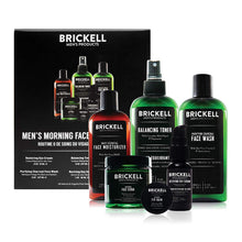 Brickell Men's Morning Face Care Routine II, Purifying Charcoal Face Wash, Alcohol Free Toner, Face Scrub, Eye Cream, Day Serum and Daily Face Moisturizer, Natural and Organic, Scented