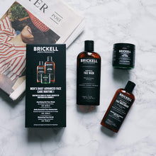 Brickell Men's Daily Advanced Face Care Routine I - Gel Facial Cleanser Wash + Face Scrub + Face Moisturizer Lotion - Natural & Organic