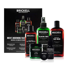 Brickell Men's Morning Face Care Routine I, Clarifying Gel Face Wash, Alcohol Free Toner, Face Scrub, Eye Cream, Vitamin C Day Serum and Daily Face Moisturizer, Natural and Organic, Scented