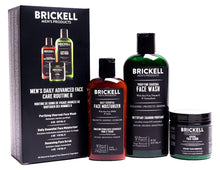 Brickell Men's Daily Advanced Face Care Routine II - Activated Charcoal Facial Cleanser + Face Scrub + Face Moisturizer Lotion - Natural & Organic